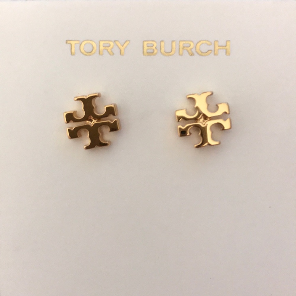 Gold Tory Burch Logo Stud earrings